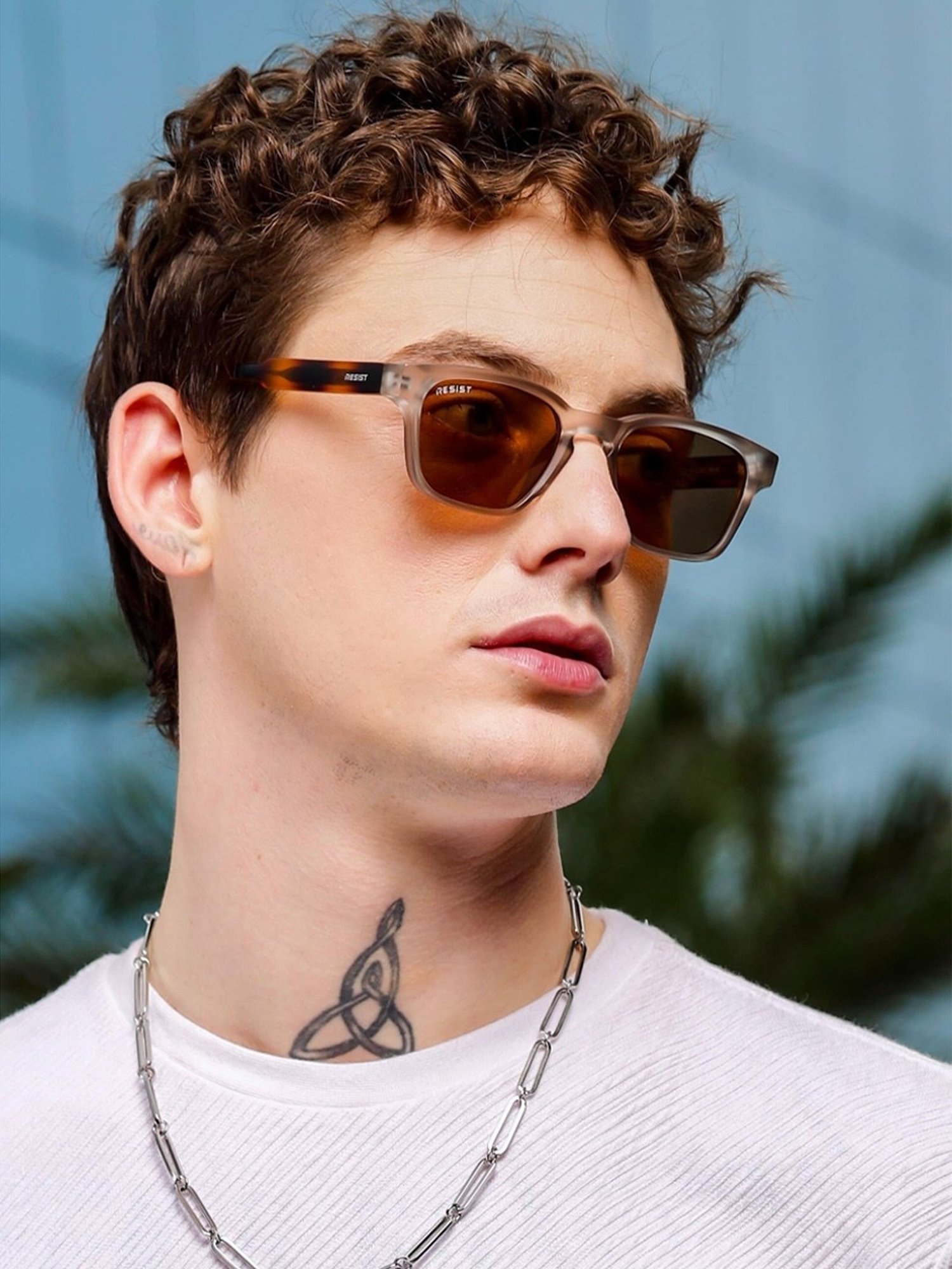 Resist Eyewear Brown Wayfarer uv protected Unisex Sunglasses