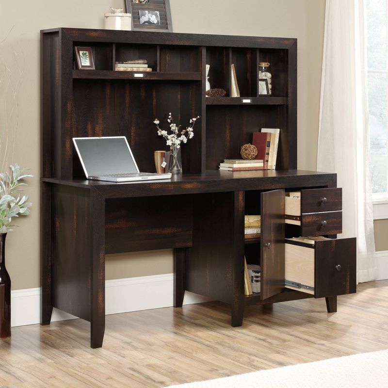 Dakota Pass Computer Desk with Hutch Light Brown - Sauder