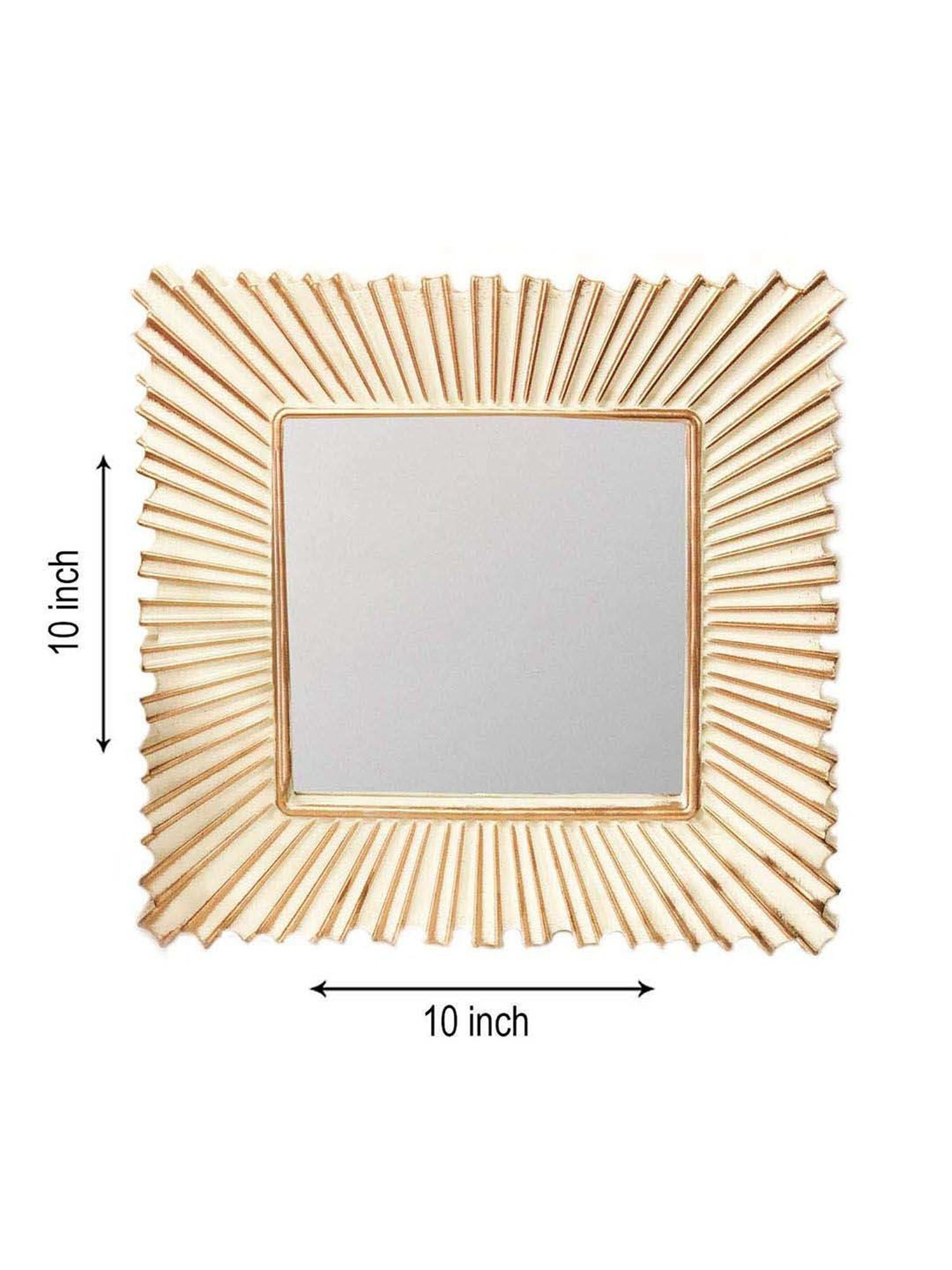 Art Street Gold Plastic Decorative Square Shepe Wall Mirror - Set of 2