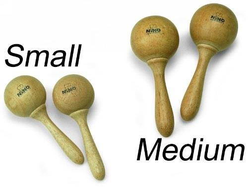 nino percussion nino7 small wood maracas, natural finish