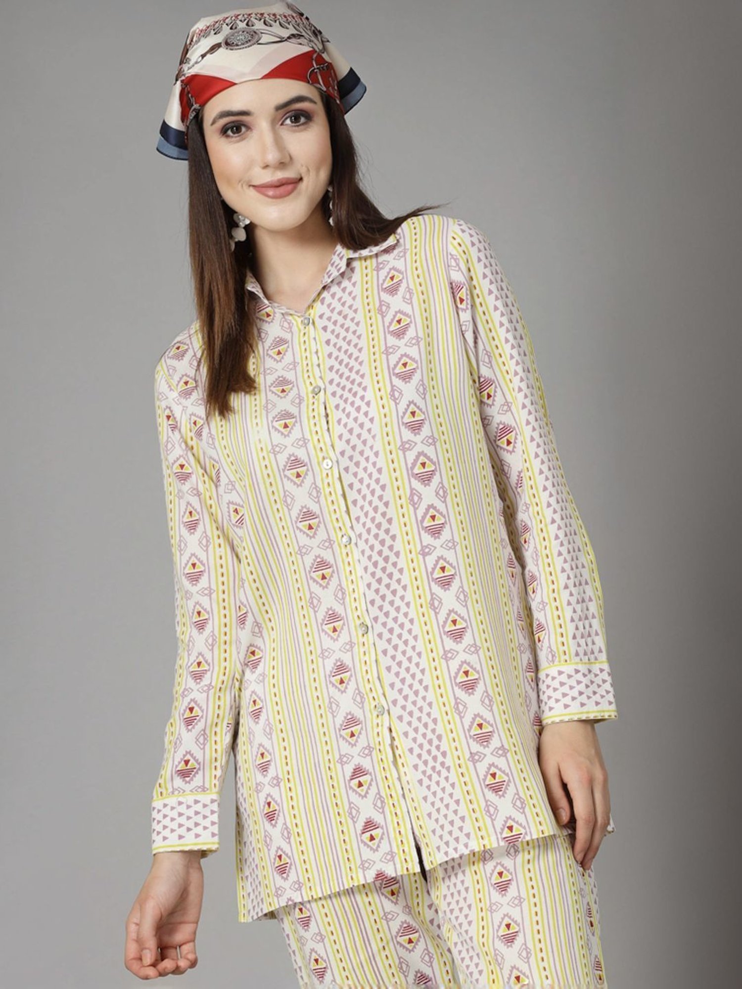 Stylum Multicolor Printed Top & Pants Set