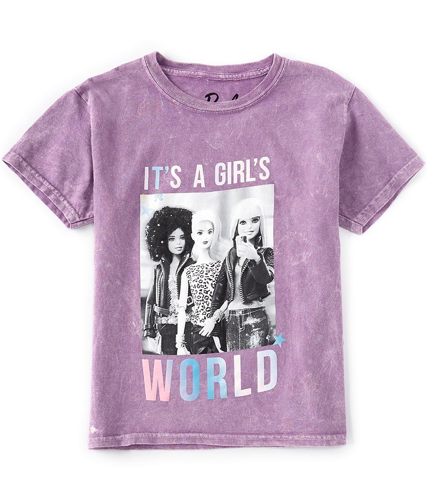 Barbie Big Girls 7-16 Short-Sleeve It's A Girl's World Tee