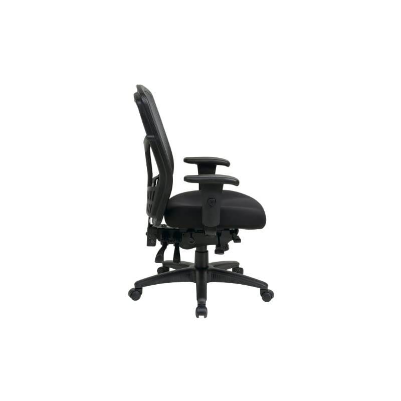 ProGrid High Back Managers Chair with Adjustable Arms, Multi-Function and Seat Slider (Black)
