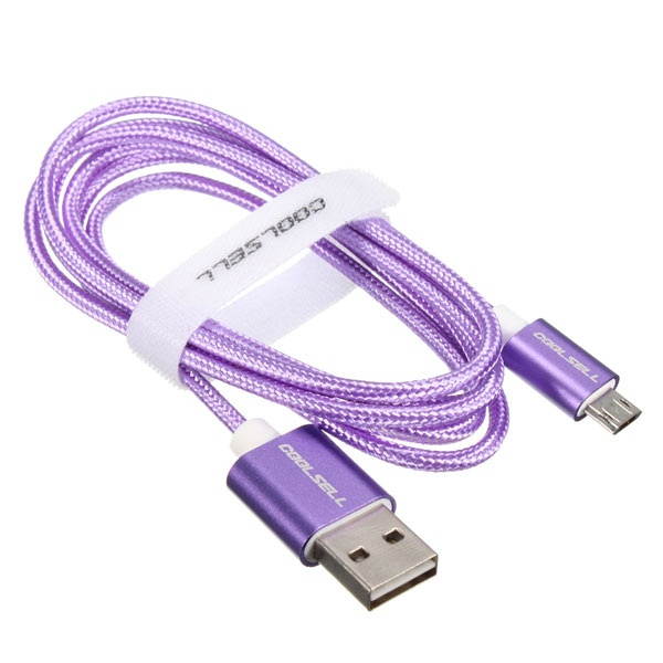 1.2M Braided Micro USB 2.0 Charger Data Sync Cable Cord For Tablet Cell Phone Silver