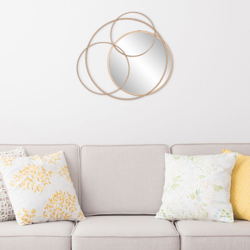 21"x23" Metal Layered Circle wall accent Mirror Gold - Patton Wall Decor