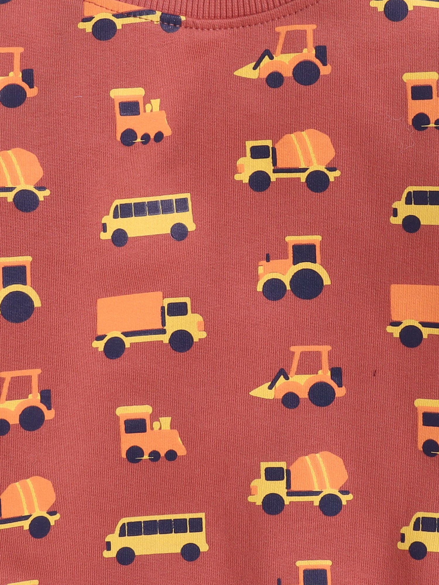 BUMZEE Brown Boys Full Sleeves Cotton Sweatshirt Age - 12-18 Months