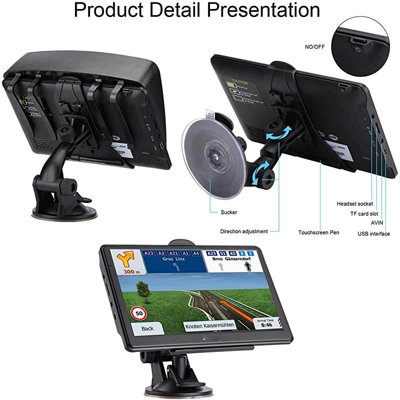 Navigation for Car Latest 2021 Map 7 inch Touch Screen Car 2568GB Voice Turn Direction Guidance Support Speed and Red Light Warning PreInstalled North America Lifetime map Free Update