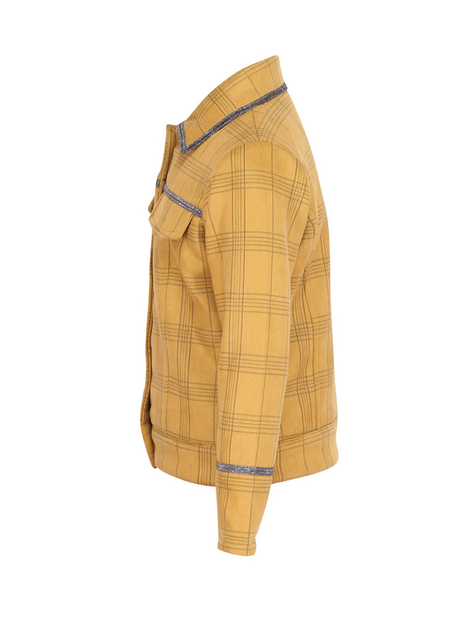 Cutecumber Kids Mustard Checks Coat