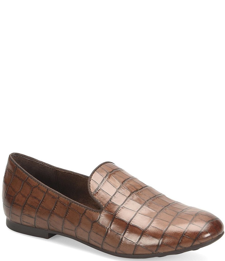 Born Belina Croco Embossed Slip-On Loafers