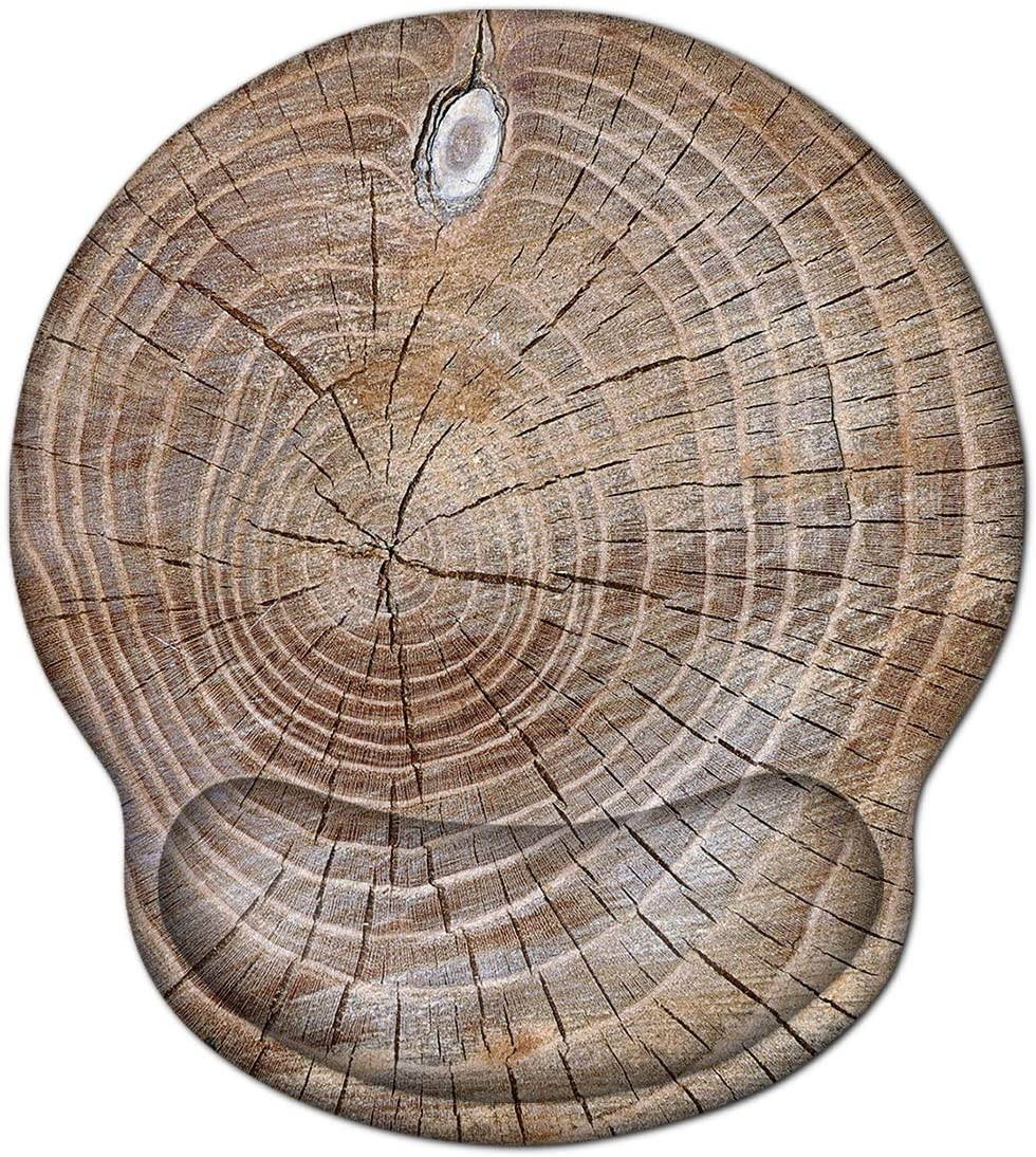 Mouse Pad with Wrist Rest Support, ToLuLu Gel Ergonomic Mouse Pads with Non Slip Rubber Base Memory Foam Mousepad, Mouse Wrist Rest Pad for Laptop Computer Home Office Working Pain Relief, Wood Art