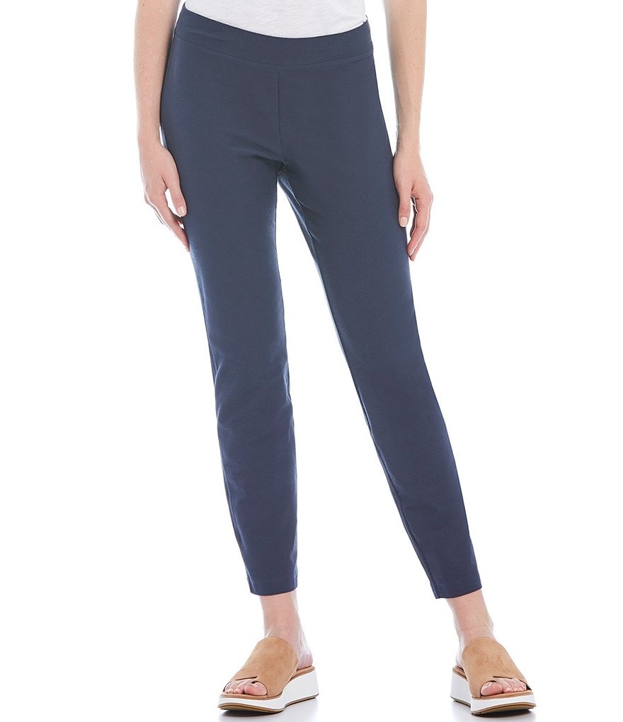 Eileen Fisher Washable Stretch Crepe Slim Ankle Pants