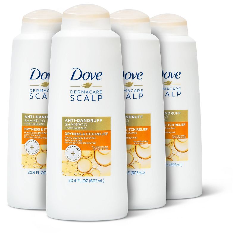 Dove DermaCare Anti Dandruff Shampoo for Scalp Dryness and Itch Relief - 4pk/20.4 fl oz each