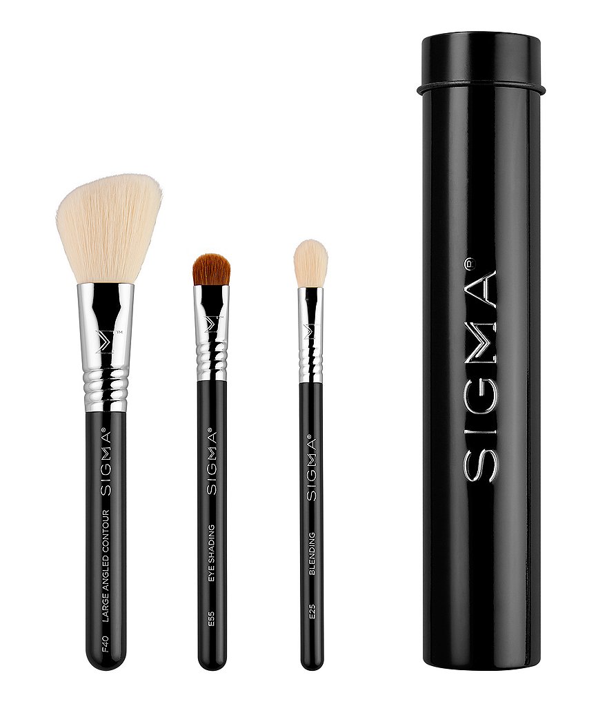 Sigma Beauty Essential Trio Brush Set- Black