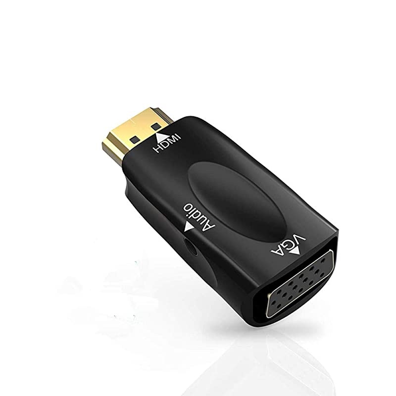 HDMI to VGA Converter Adapter GoldPlated Display Port Adapter with Audio Output for Laptop PC DVD Desktop Chromebook and Other Devices with HDMI PortBlack