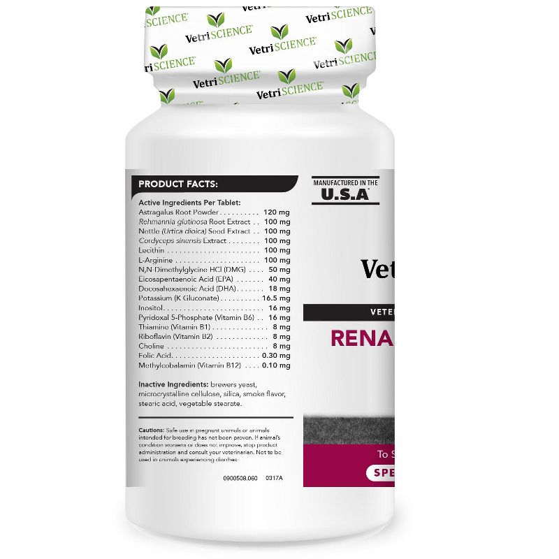 Vetriscience Laboratories Renal Essentials Kidney Health Support Dog Tablets, 60 ct