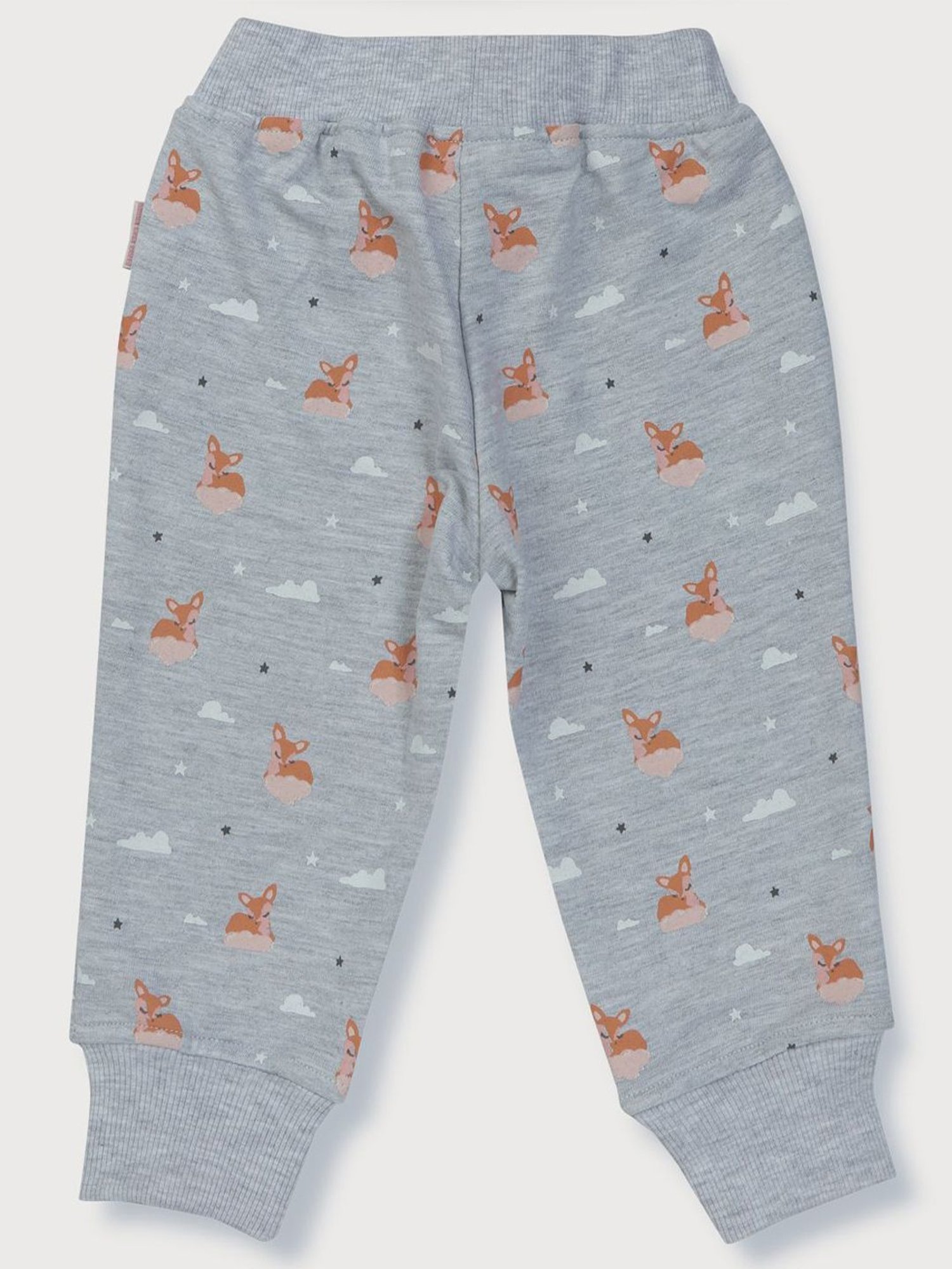 GJ baby Kids Peach & Grey Cotton Graphic Full Sleeves T-Shirt Set