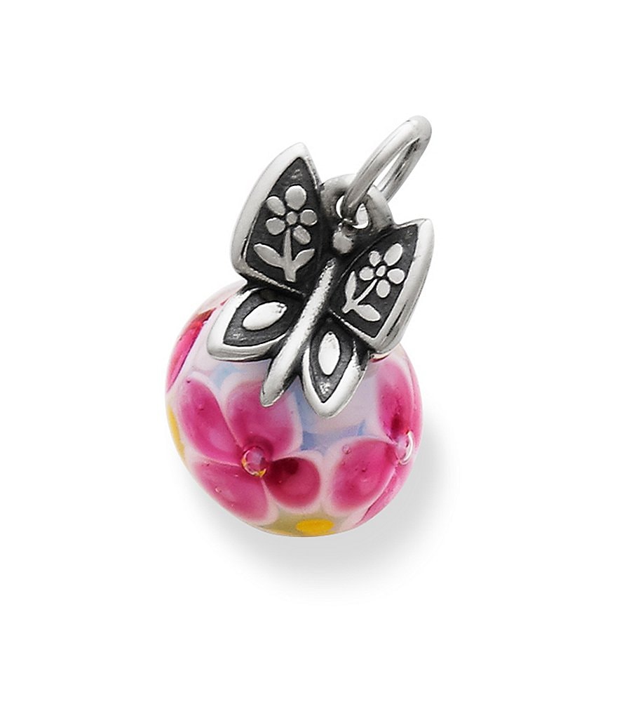 James Avery Sterling Silver Mariposa Finial with Pink Blossom Charm