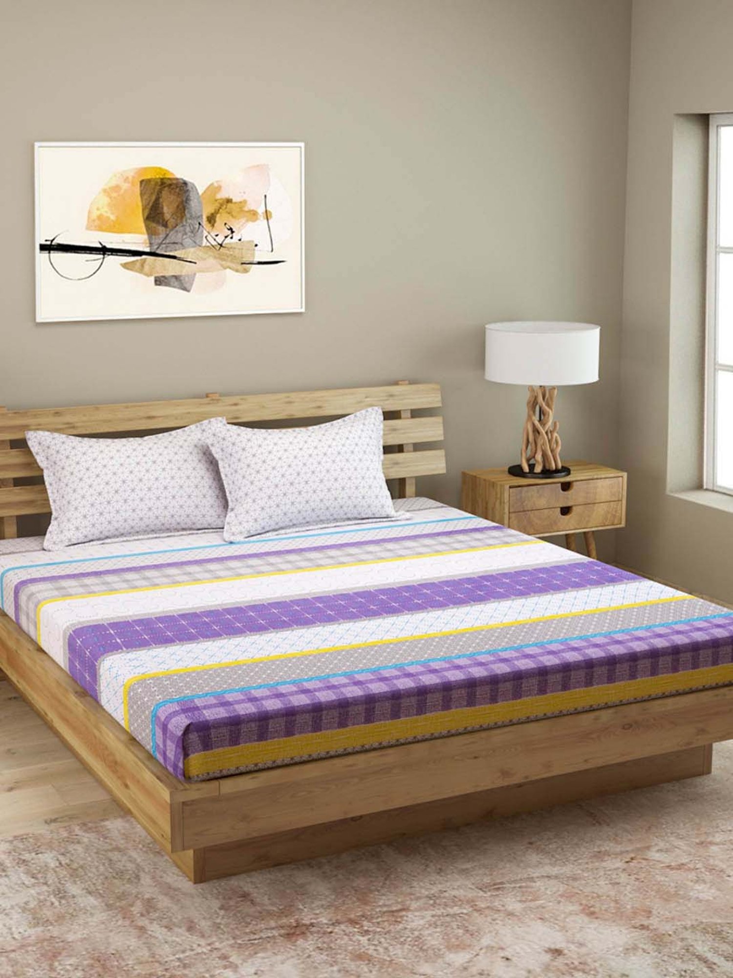 Romee Blue 144 TC Bed Sheet Set