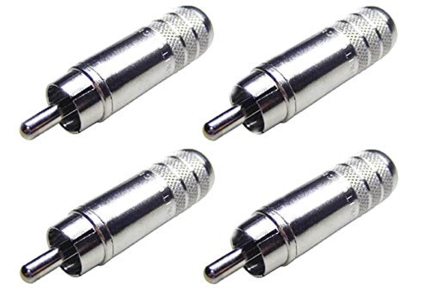 (4 pack) switchcraft 3502a long body cable end rca male plug, solder terminals