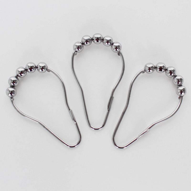 Olivia Microfiber Fabric Liner & Hooks Set Silver - Splash