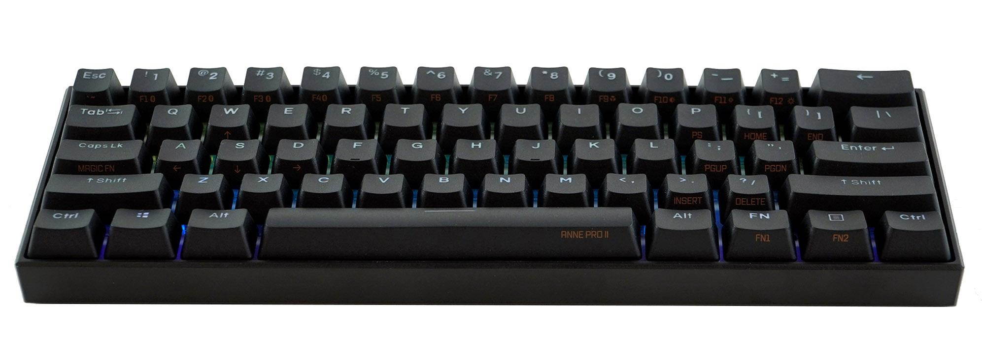 Obinslab Anne Pro 2 Black RGB LED 60% Double Shot PBT (Cherry MX Blue) Mechanical Keyboard