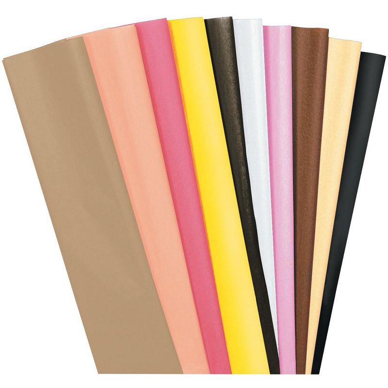 Kolorfast Multi-Ethnic Non-Bleeding Tissue Paper, 20 x 30 Inches, Assorted Colors, 20 Sheets