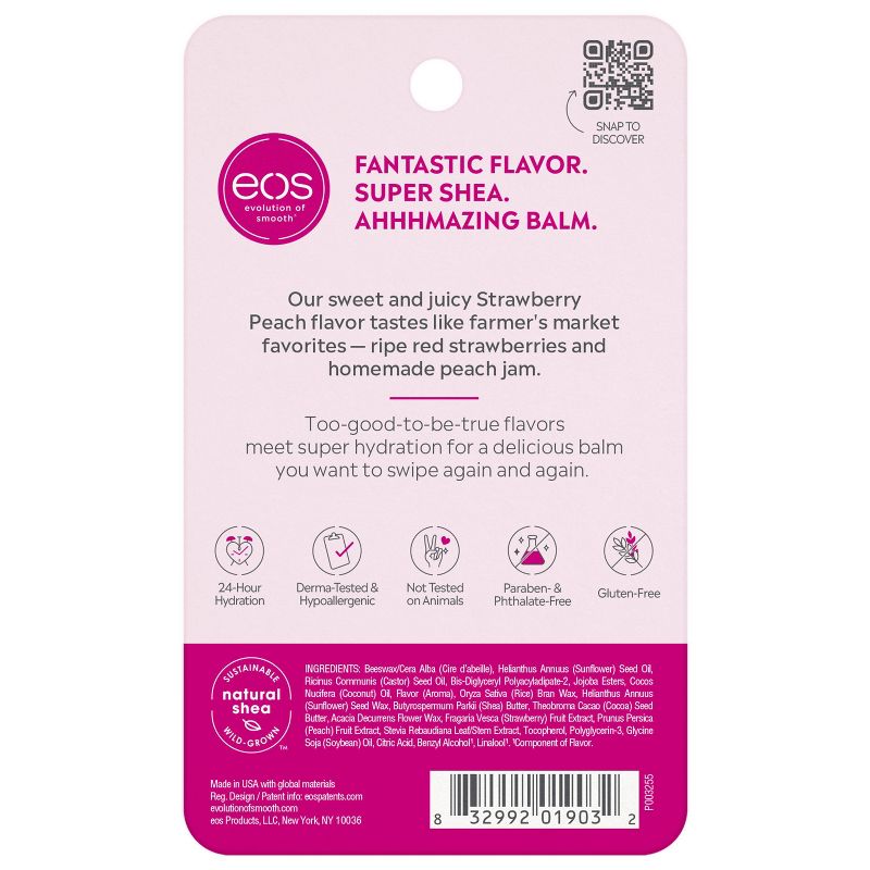 eos Super Soft Shea Lip Balm Sphere - Strawberry Peach - 0.25oz