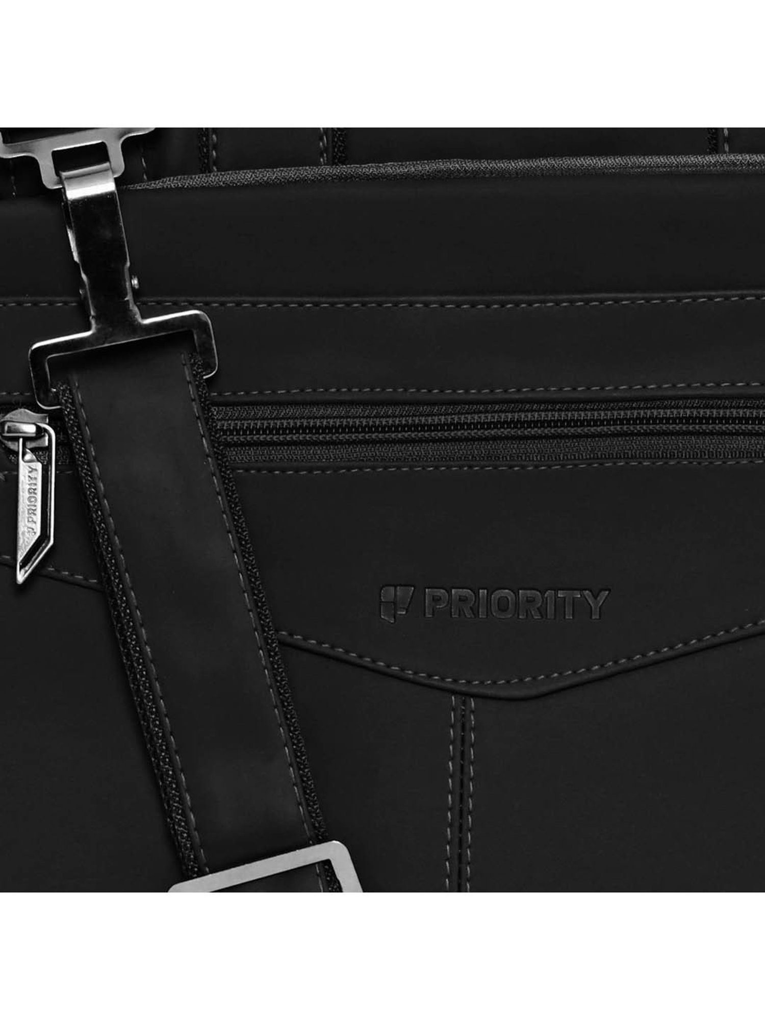 Priority Black Synthetic Large Messenger Bag