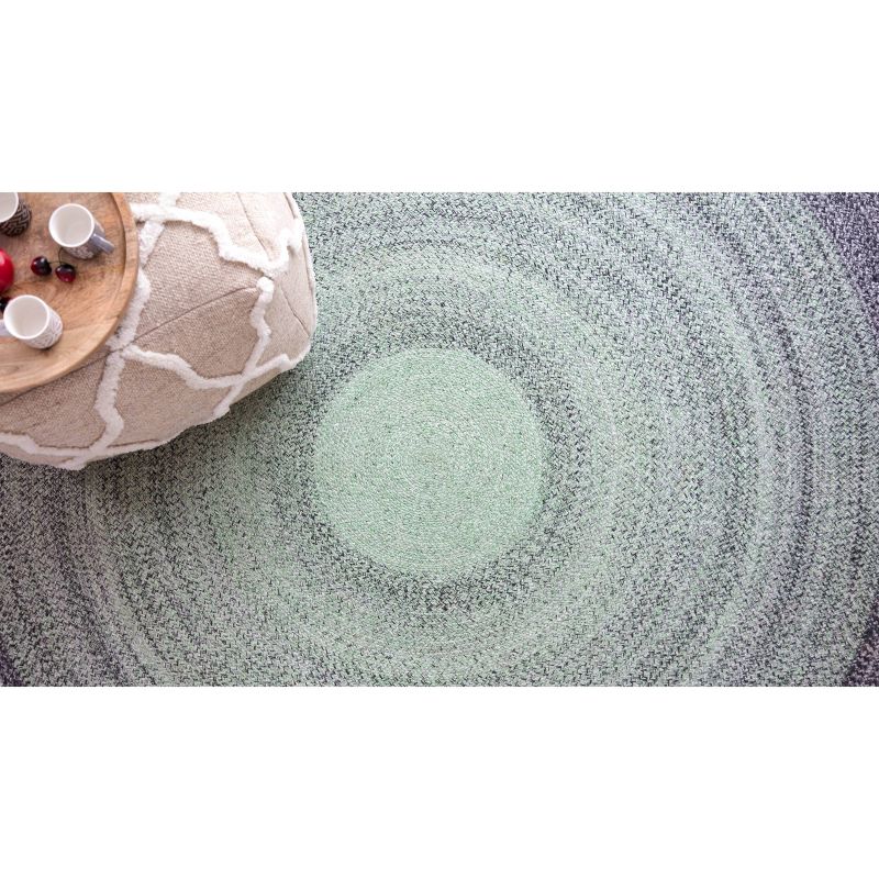 8'x8' Round Frango Jute Area Rug Green/Gray - Anji Mountain