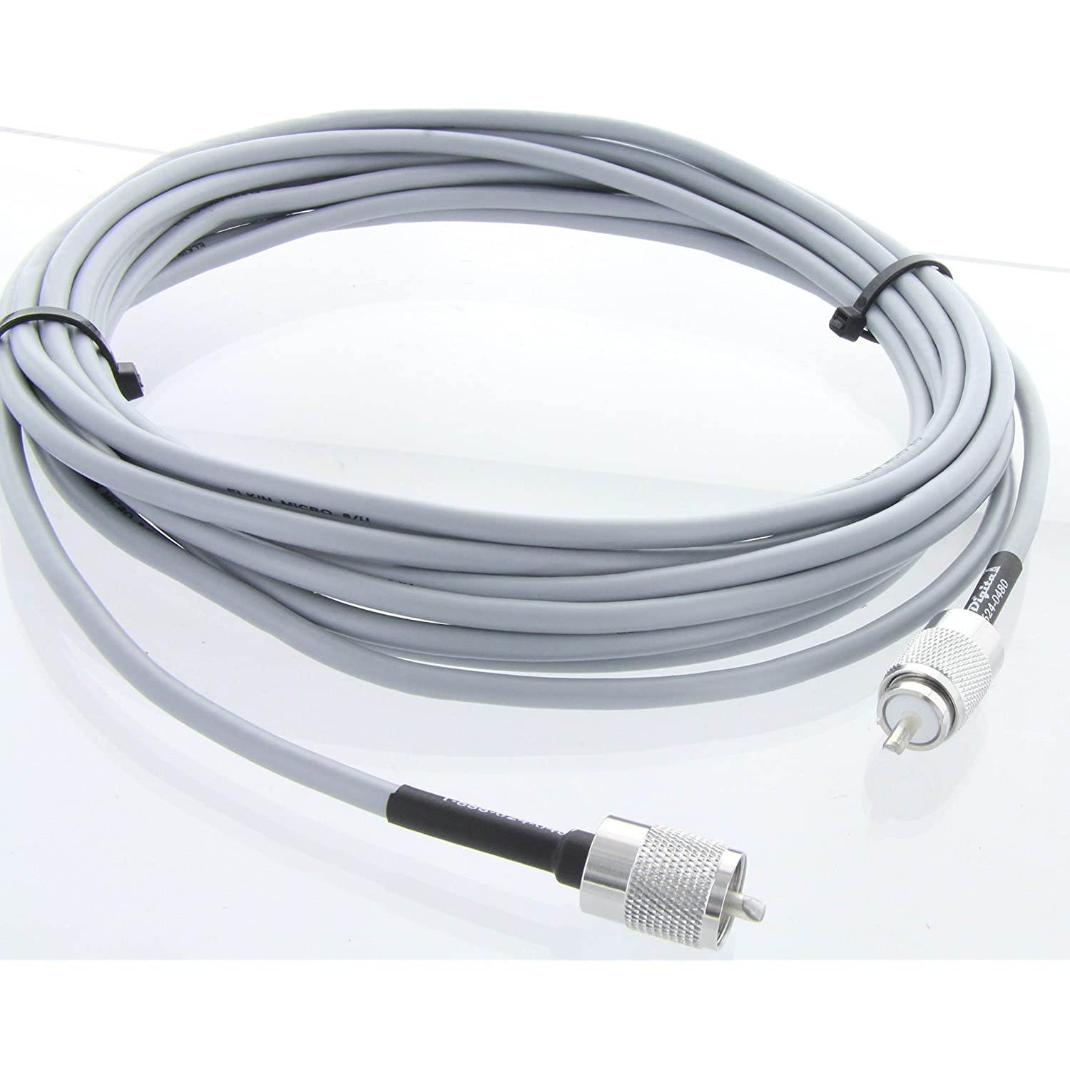 MPD Digital rg8x-gray-soldered-uhf-pl259-mm-100ft USA Made RG8X (Gray) Coaxial Cable, (100 Feet)
