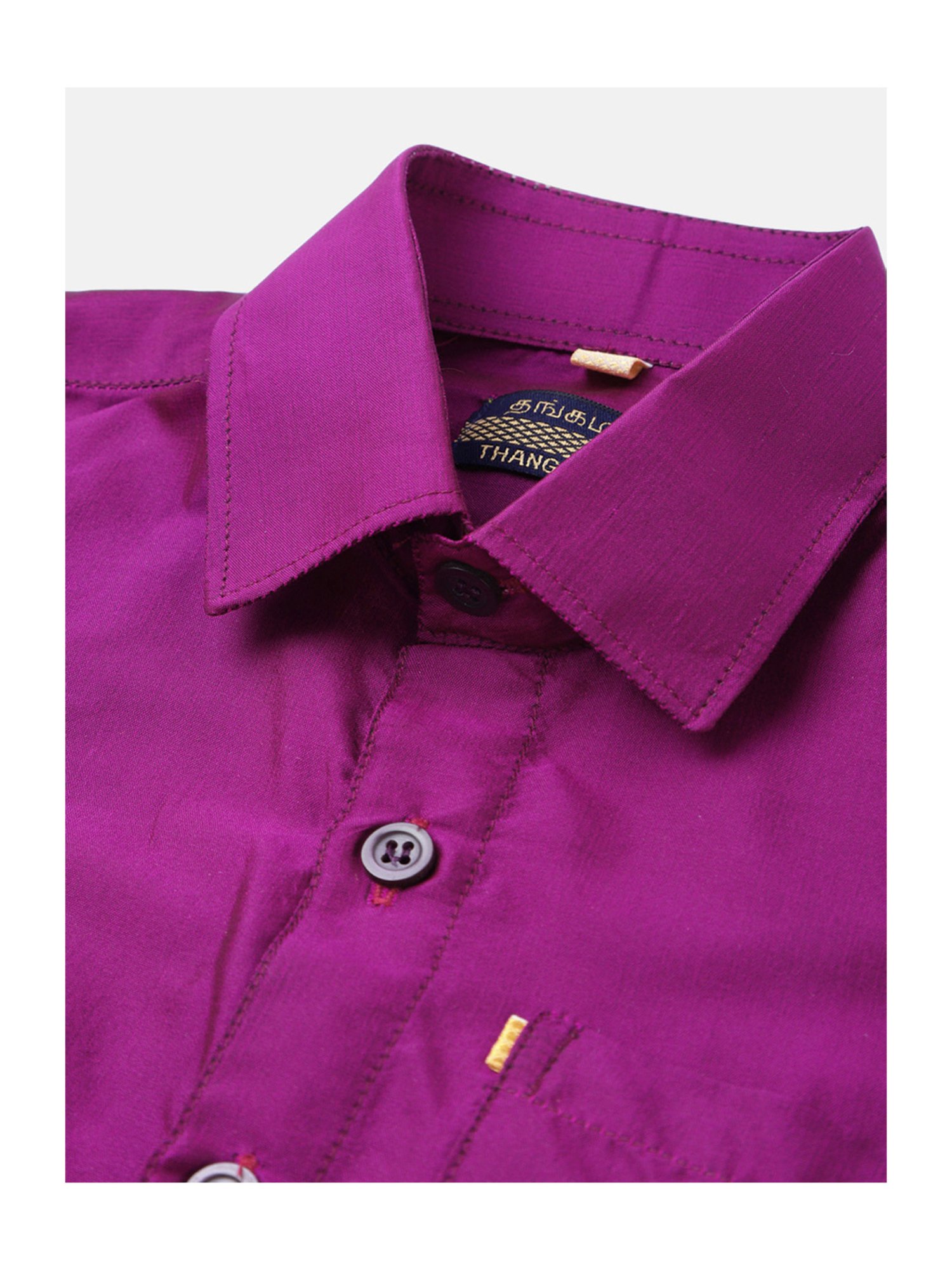 THANGAMAGAN Kids Violet Solid Lining Shirt