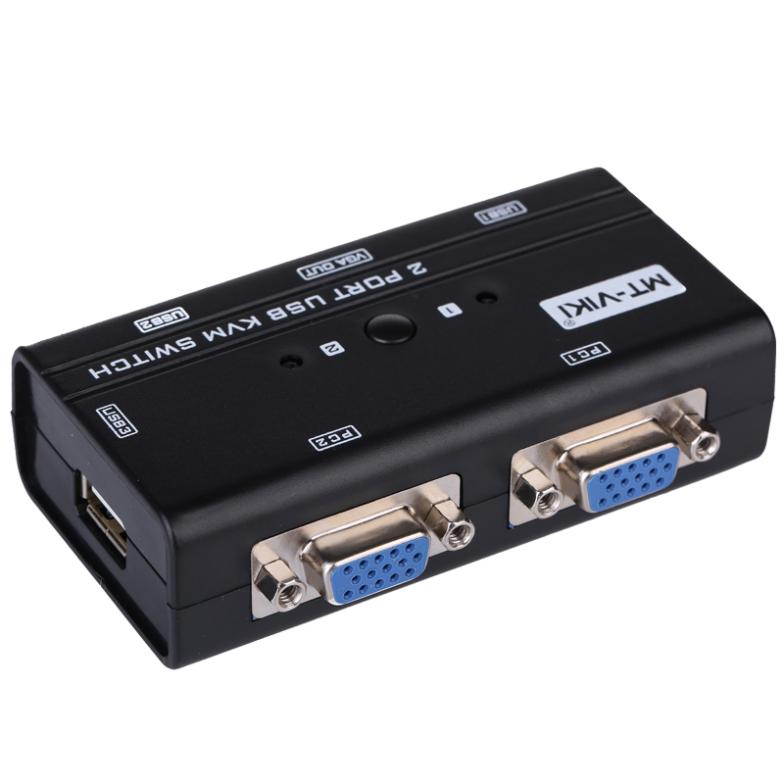 2 port KVM Switch D-Sub Port Control 2PC