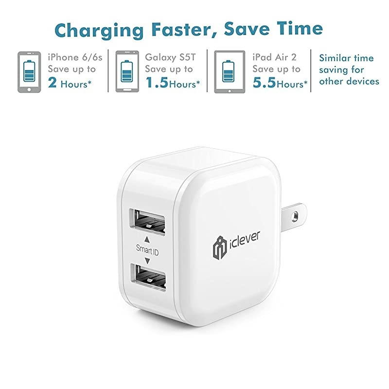 Mini Portable USB Wall Charger 12W 2Pack  Dual Port Travel Charger Adapter for iPhone 11 Pro Xs Max XR X 8 Plus 7 6 iPad Pro Air Mini Samsung Galaxy S9 S10 Plus S8 Note 9 HTC and More