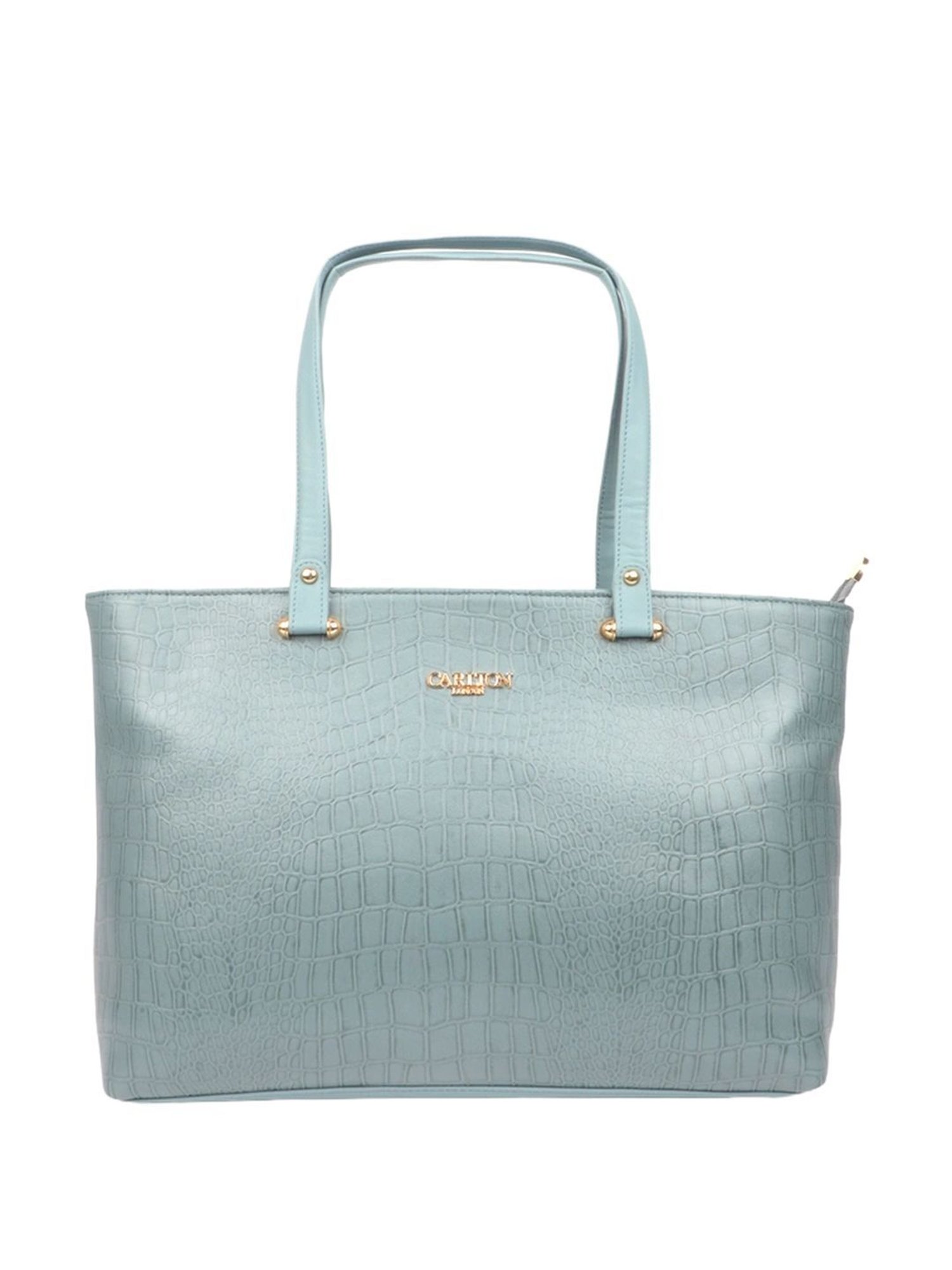 Carlton London Grey Textured Medium Tote Handbag