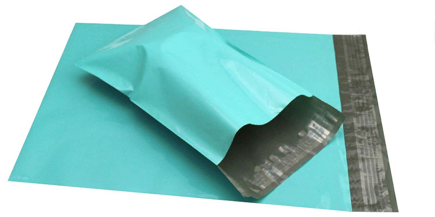 HOSL Pale Green 2.5Mil 8.5" x 11.75"+1.5" Heavy Duty 100% Virgin polyethylene Mailers Shipping Envelopes Bags Pack of 100