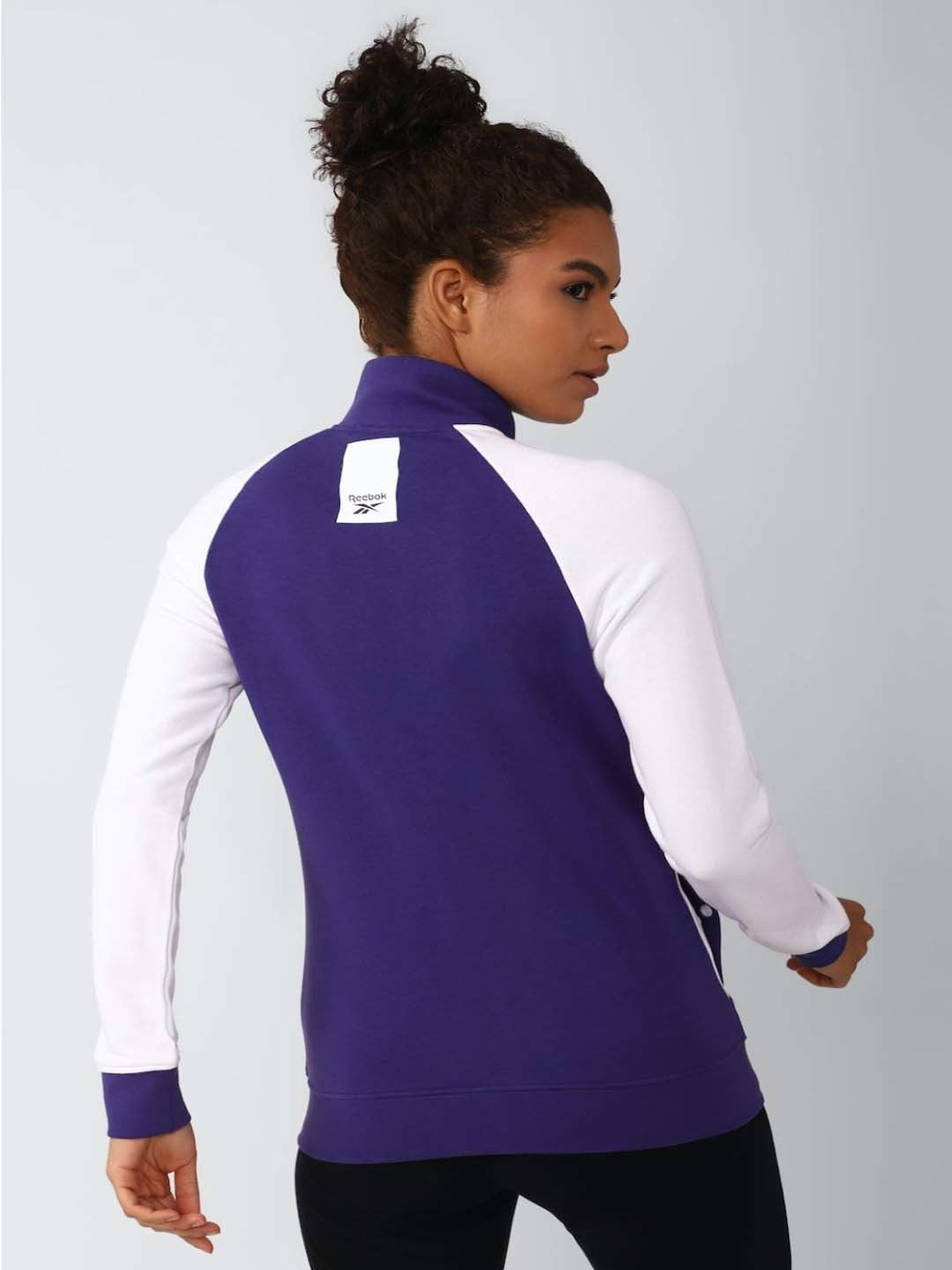 Reebok Blue & White Color-Block Sports Jacket