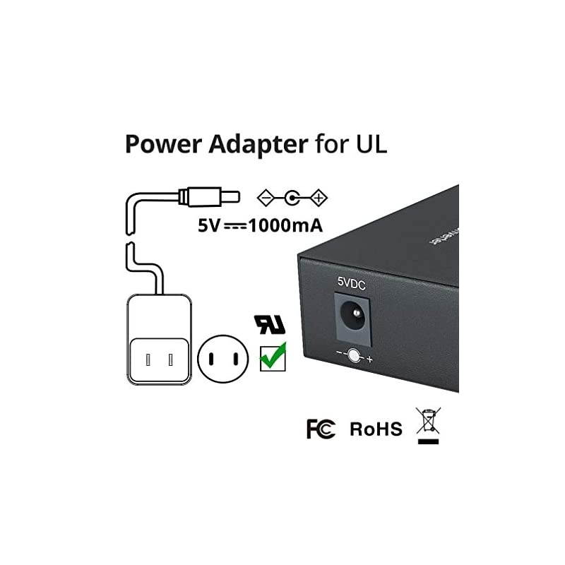 Ethernet Media Converter Single Mode Dual SC Fiber 1000BaseLX to 101001000BaseTx up to 20km Pack of 2