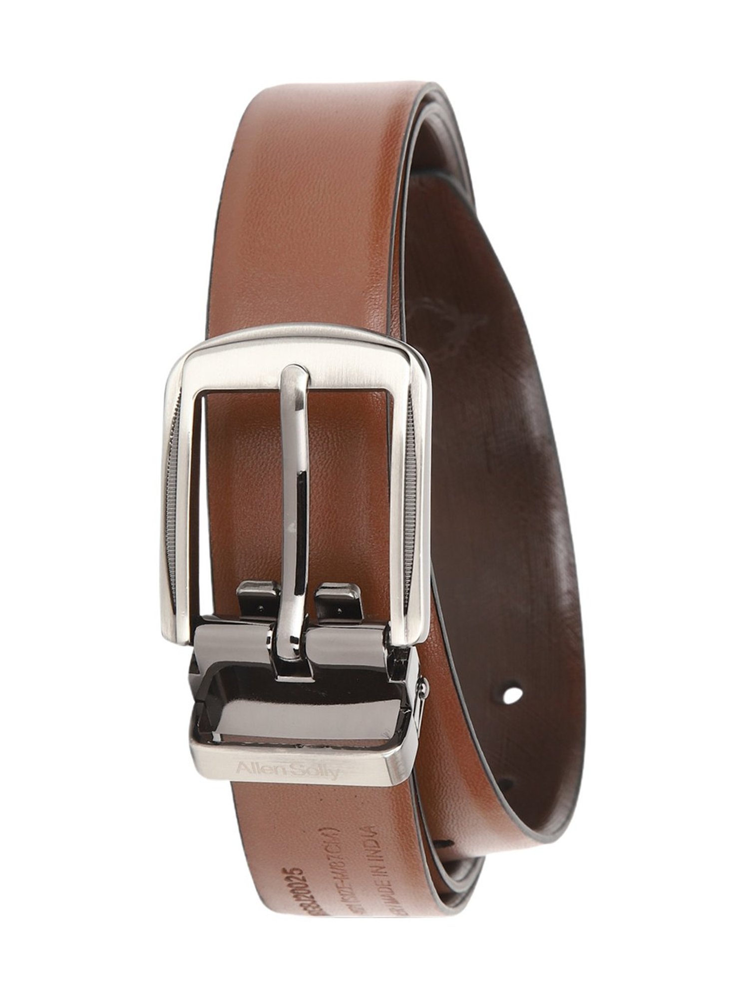 Allen Solly Brown Leather Reversible Formal Belt for Men