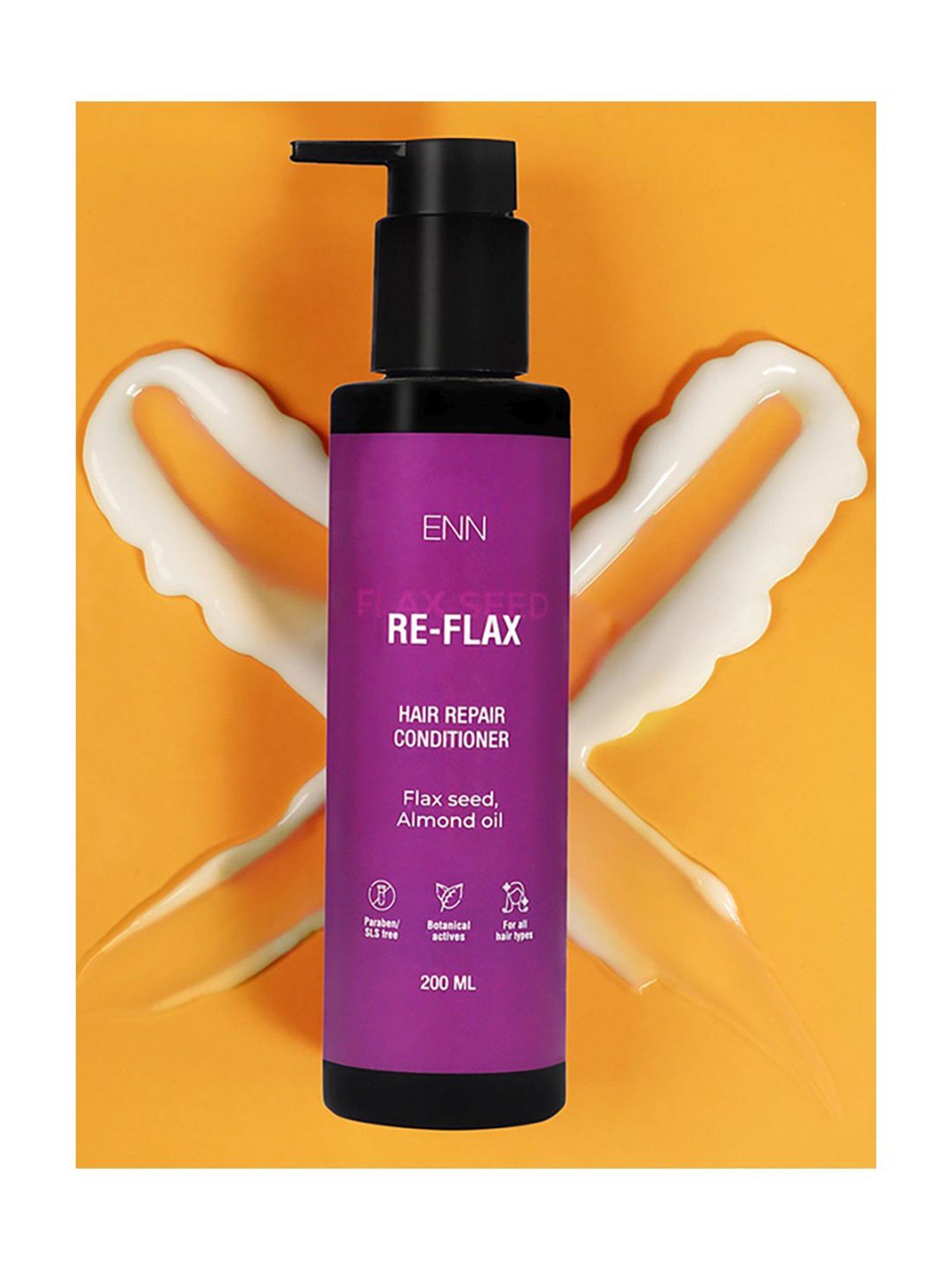 ENN Re-Flax Hair Repair Conditioner, seed, Almond oil, Curly girl friendly, All Hair types - 200 ml