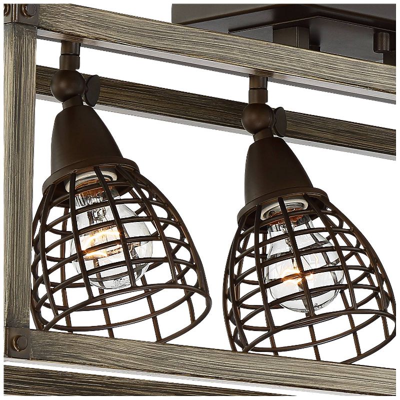 Pro Track Verdorn 4-Light Oiled Bronze with Wood Cage Track Fixture