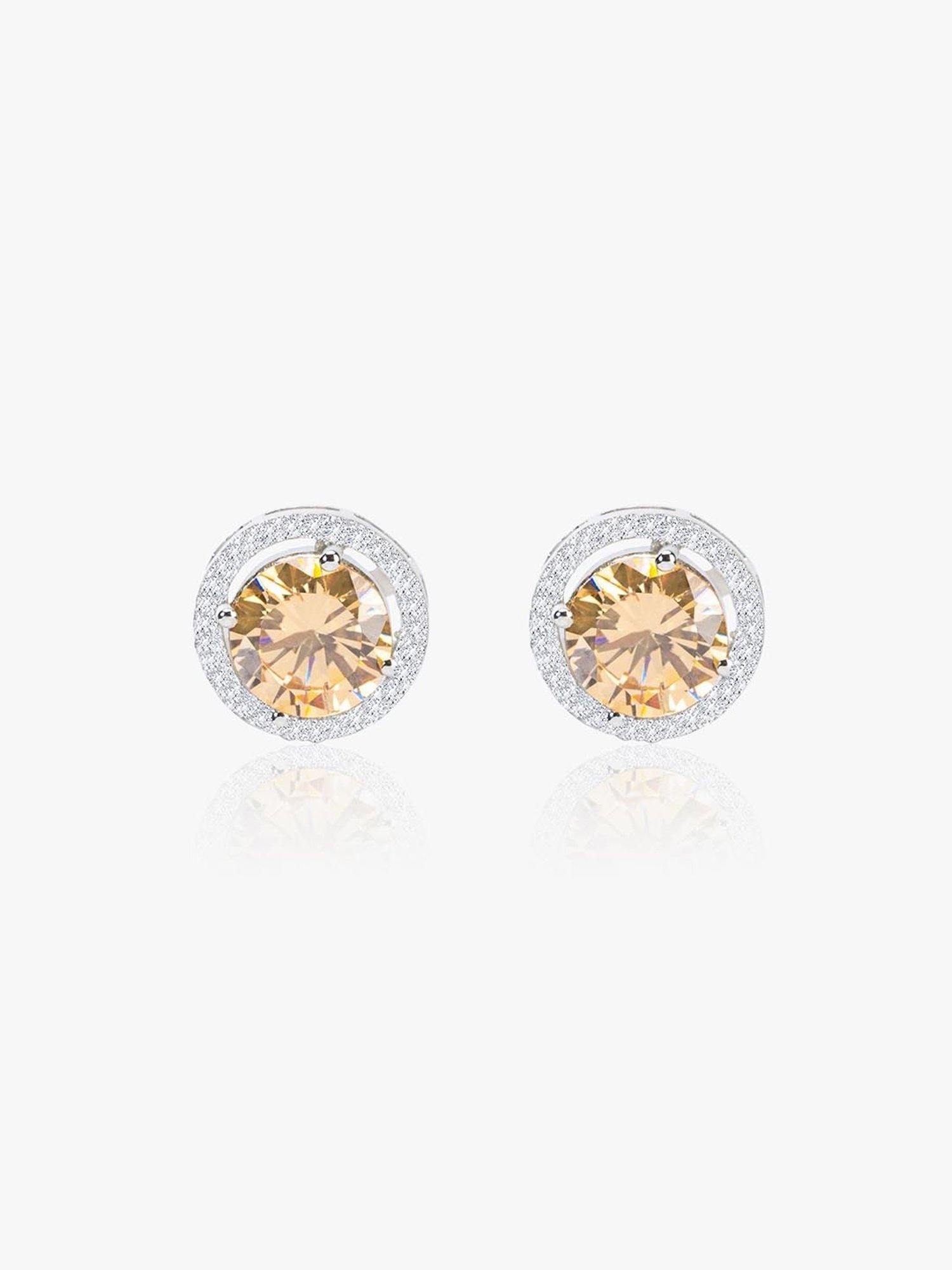 March by FableStreet Sterling Silver Elegant Zircon Stud Earrings for Women
