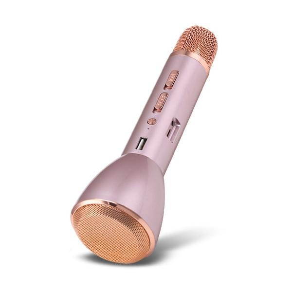 K088 Karaoke Wireless Microphone Handheld KTV with Speaker Bluetooth Rose Gold - Rose