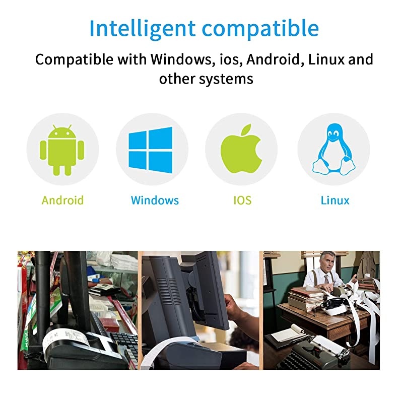 Receipt Printer 58mm Mini Label Printer Embedded Receipt Printer TTL + USB Interface High Speed Printing 5085mms