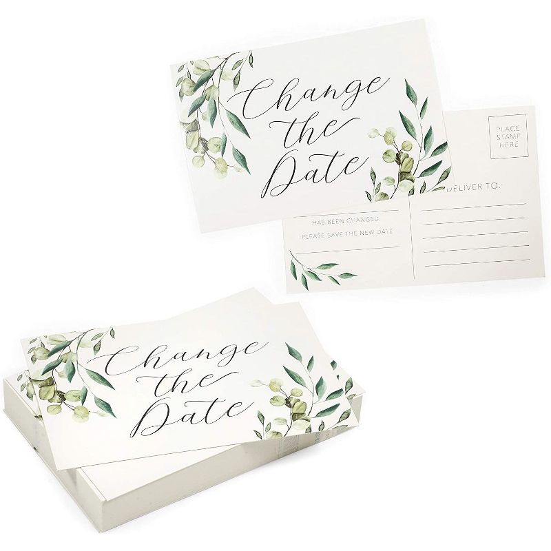 Pipilo Press 48-Pack Change The Date Postcards, Postponement Card, Save New Date, 4x6