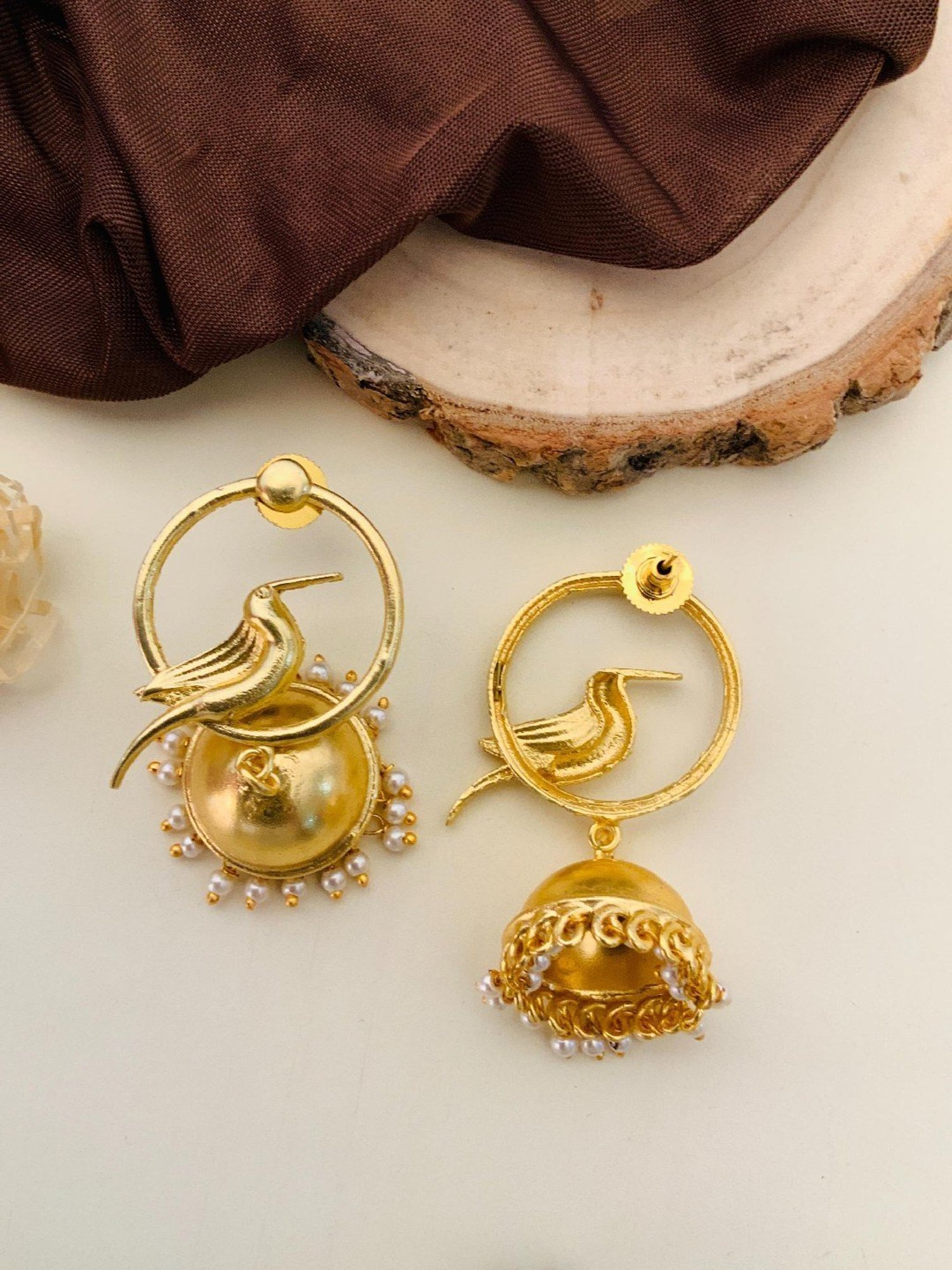 Abdesigns Classic Gold-Plated Jhumki Earrings
