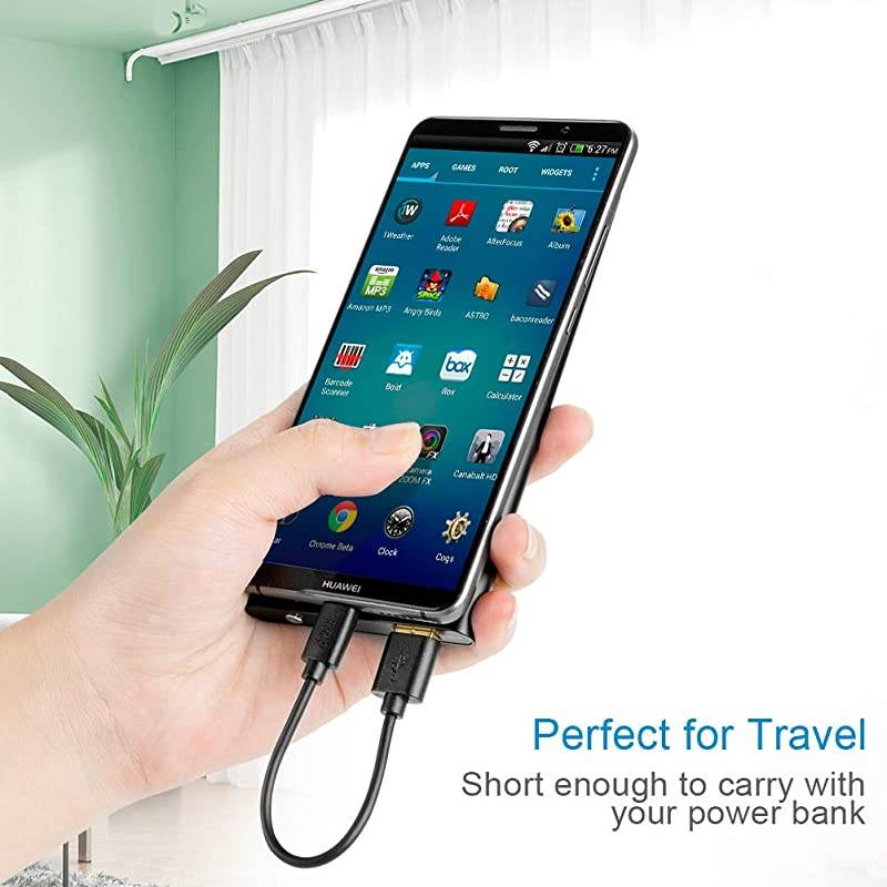 Short USB to USB C Cable  USB A to USB C 3A Fast Charge Compatible with MacBook Pro Galaxy S20S10S9 Pixel 4 XL GoPro Hero 7 6 5 15cm 05ft Black