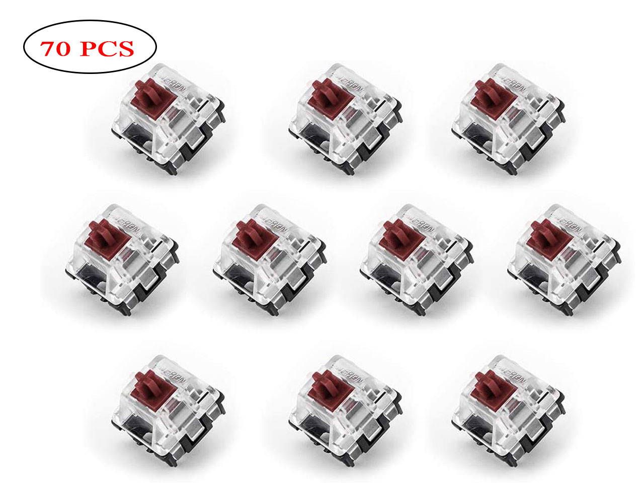 Gateron Optical Switch DIY Replaceable Switches for Mechanical Gaming Keyboard (70 PCS Silve Switches) (Multiple)