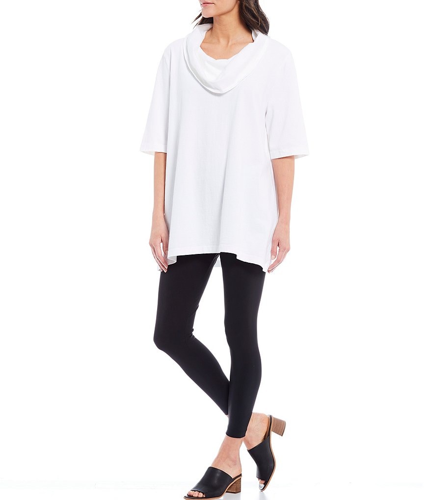 Bryn Walker Enola Cotton Jersey Elbow Sleeve Cowl Neck Tunic
