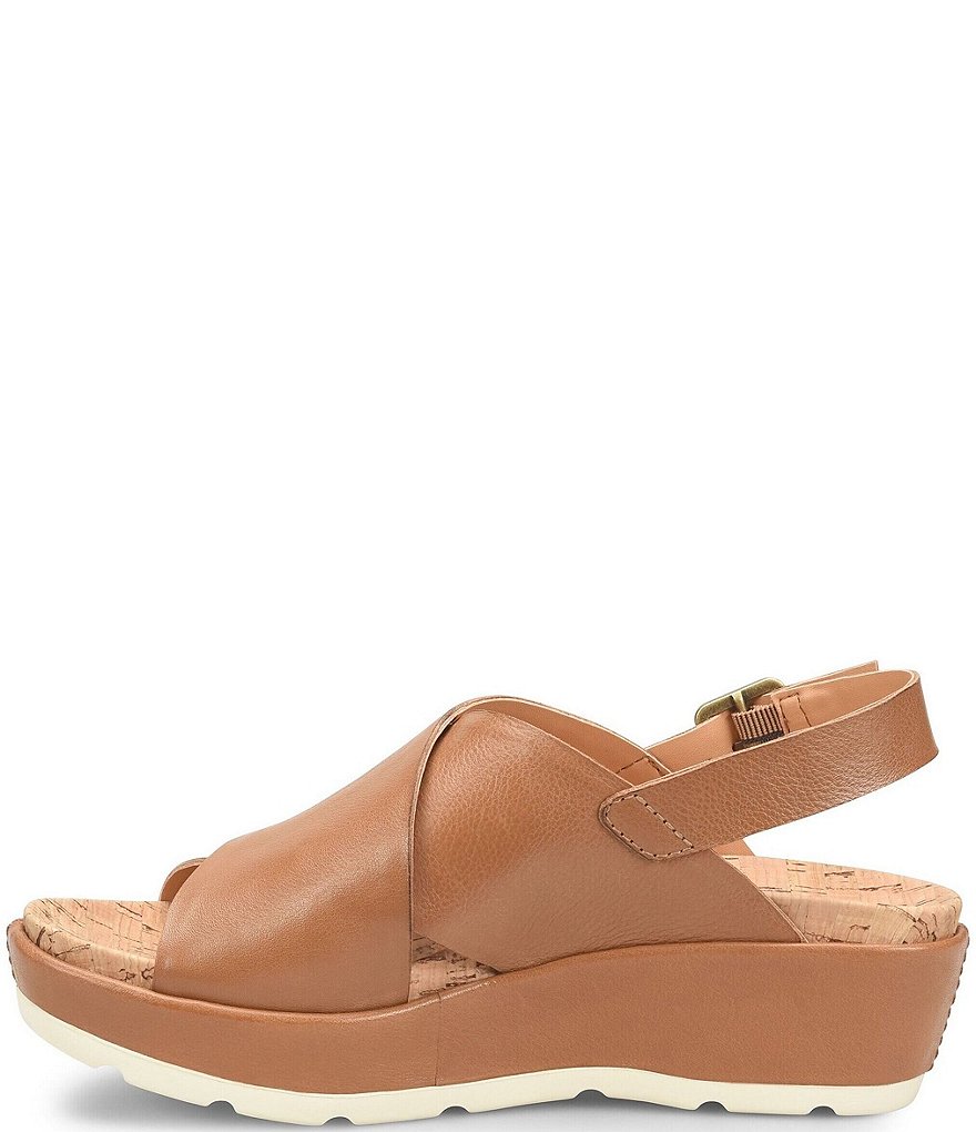 Kork-Ease Chloe Leather Slingback Wedge Sandals