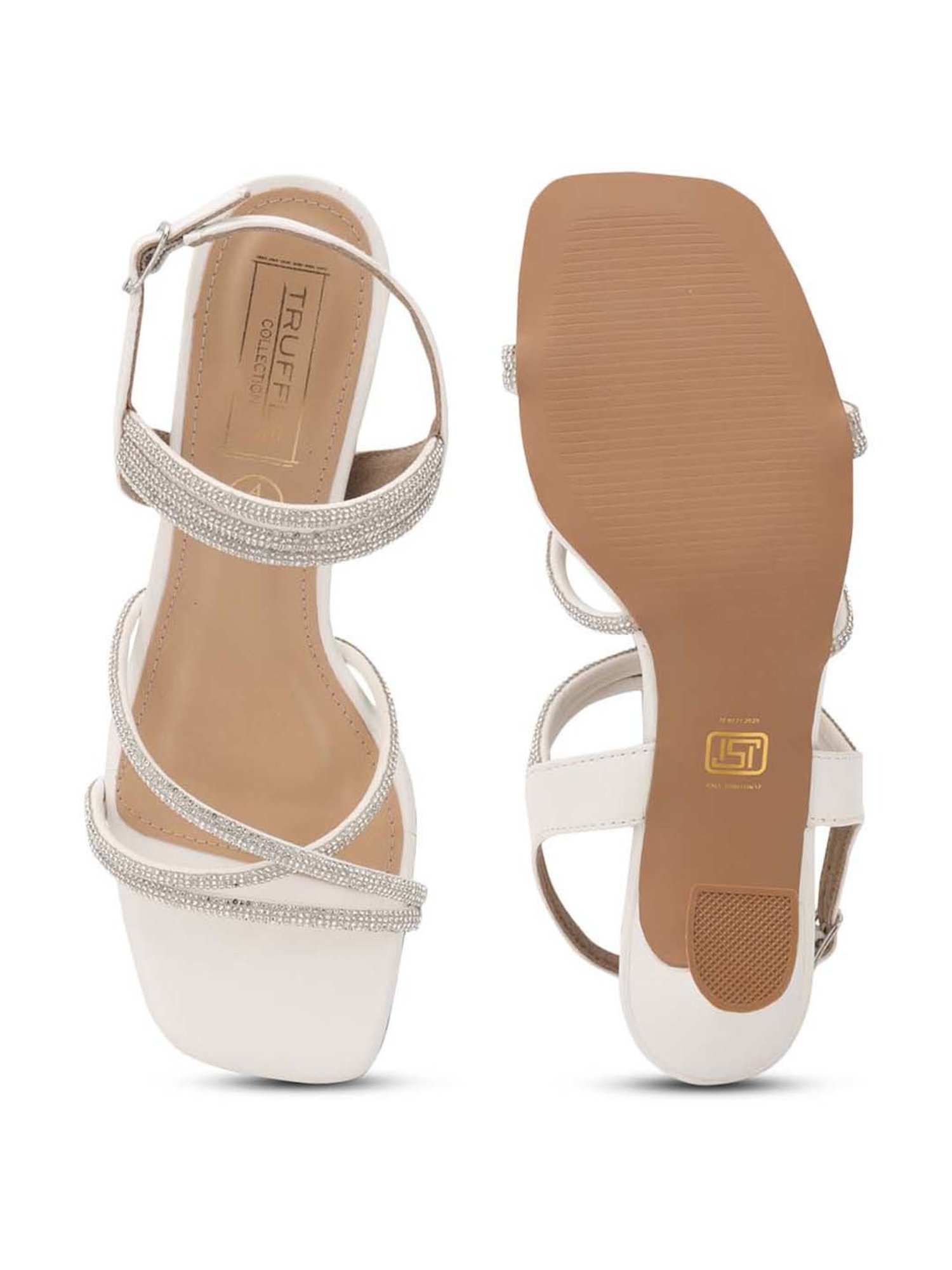 Truffle Collection Women's White Back Strap Sandals